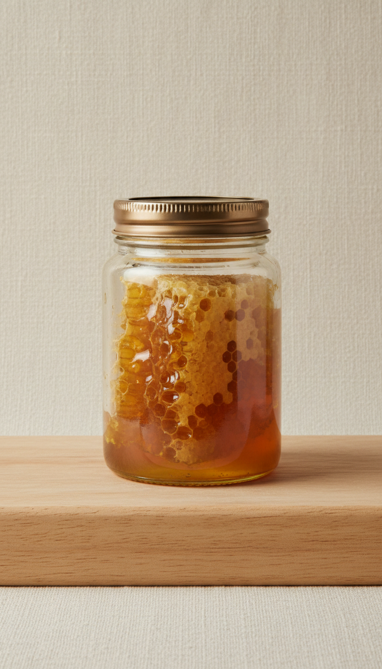 Wild Honeycomb in Glass Jar